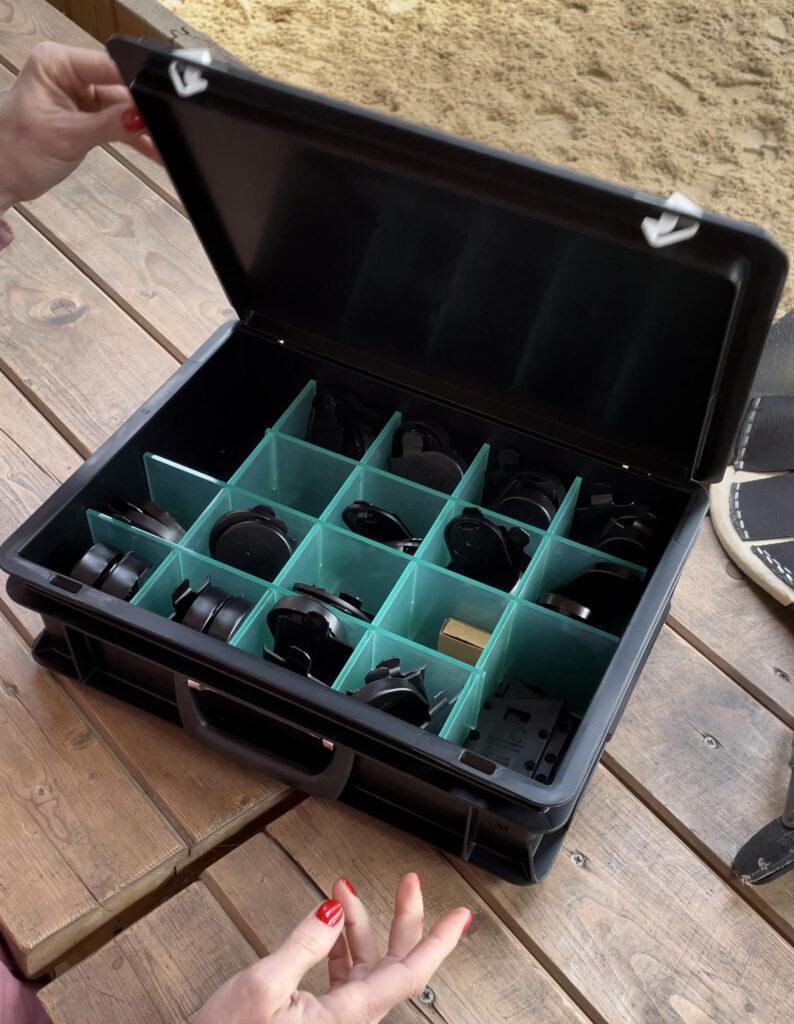 TreeClix storage box, with handy deviders to store our entitre TreeClix saddle adjusting system.